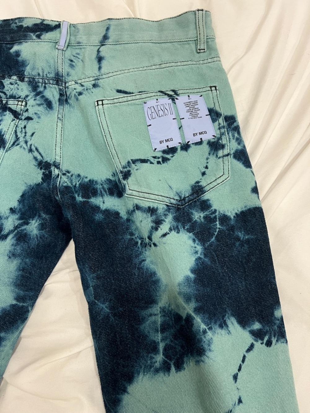 McQueen Men's Tie-Dye Jeans - Aqua & Navy